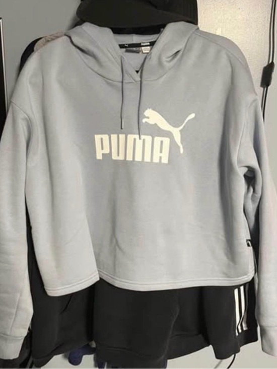 Puma Tops - Puma Pastel Blue Cropped Hoodie
